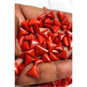 273 piezas de Coral italiano Natural 10mm cabujón triangular 691 Cts lote Iroc calidad de ventas Moonga piedras preciosas sueltas cabina US $553 para todos - Product Image 2