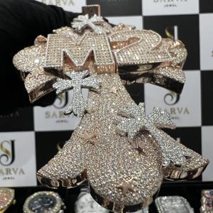 Colgante de Diamante VVS con Corte Brillante, Oro Blanco de 14k Certificado por IGI, Estilo Hip-Hop, para Fiesta, Mujer/Unisex, Fino - Product Image 2