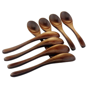 AYAANS-Cucharas pequeñas de madera para comer, 8 cucharas de madera de 5,83 pulgadas para miel, mini cucharas ecológicas de madera para miel para té - Product Image 1