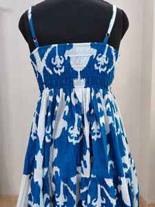 Robe en coton fleuri, légère et respirante, robe d'été élégante et confortable, robe en coton imprimé à la main pour femmes, robe ajustée - Product Image 6