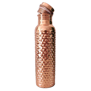 Top Selling Hammered Copper Yoga <b>Water</b> <b>Bottle</b> Eco-Friendly Rose Gold Finish with Lid Wholesale Pure Copper <b>Metal</b> Best Price - Product Image 2