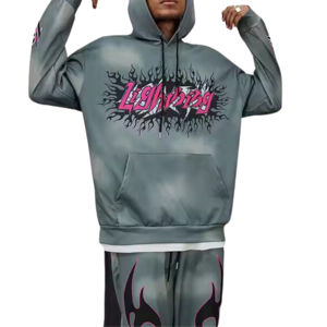 Conjunto Deportivo de Dos Piezas Personalizado OEM para Hombre, Chaqueta Cortavientos con Capucha de Algodón para Invierno, Estilo Deportivo para Correr - Product Image 1