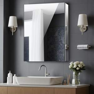 Armoire à pharmacie en aluminium, rangement spacieux pour les articles de toilette, idéal pour les salles de bains domestiques, les suites d'hôtel et les toilettes modernes - Product Image 1