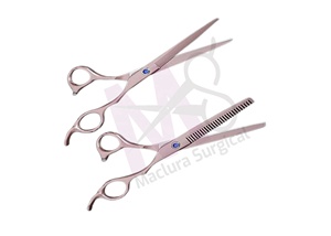 Ciseaux de coiffure professionnels MACLURA 6,0 pouces droits en acier inoxydable 4Cr13 pour droitiers, ensemble de ciseaux à effiler avec poignée en caoutchouc à bout arrondi - Product Image 6