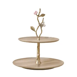 Flowers And Butterflies 2 Tier Brass Cake Stand Serve Desserts Or Finger Sandwiches To Your Guests In Style To Any Table Setting