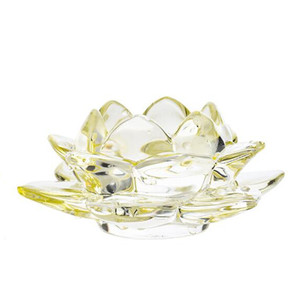 Support à bougie en verre transparent Lotus pour la maison, vente en gros - Product Image 5