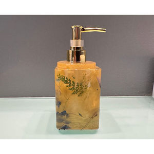 Dispenser di sapone in ottone design floreale di lusso doppio e schiuma con pompa manuale per alberghi e bagni moderni - Product Image 2