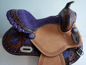 Selle de cheval de course à barils de style western, confortable, de haute qualité, en cuir, élégante, pour l'équitation, design personnalisable - Product Image 6