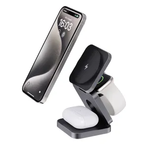 Chargeur pliable 3-en-1 15W, produit intelligent pour la maison, gadgets durables pour la planète - Product Image 1