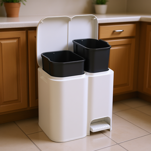 Poubelle de tri des déchets AURORA blanche 39x32.5x41cm Modèle 8105205112 Patty 2 pour Tontarelli - Product Image 3