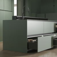 Cajón Exterior de Acero Emuca Vertex España 3185735, Color Gris Antracita, Capacidad de 40 kg, Altura 178 mm, Herrajes para Cocina con Ajuste 3D