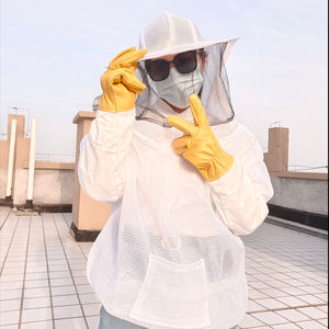 Ropa protectora de apicultura de miel, traje de abeja plegable, doble cremallera, sombrero a prueba de abejas, velo, chaqueta dividida transpirable para apicultores - Product Image 4