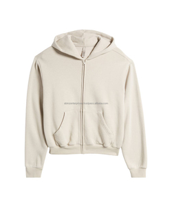 Sudadera con capucha de lana de algodón para mujer de talla XS de alta calidad con cremallera transpirable invierno Terry Collar Logo espalda corta para la temporada de otoño - Product Image 1