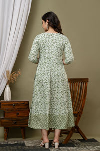 Ensemble Kurti long de qualité supérieure, broderie de sequins, travail de dori latéral, tissage à la main, fabricant indien - Product Image 2