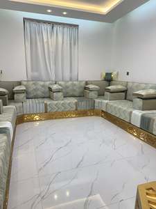 Diseño interior árabe Majlis, diseño clásico moderno, elegante conjunto de sala de estar, asientos de esquina de lujo, diseño que ahorra espacio - Product Image 4