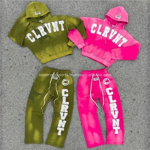 Nouvelle mode – Sweat à capuche personnalisé, effet vieilli, en coton épais 100 %, patchwork brodé, délavé soleil, séchage rapide, respirant, avec cordon de serrage - Product Image 4