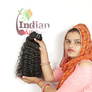 Vente en gros Meilleure Qualité Remy Naturel Noir Couleur Bouclés Tissage Cuticule Aligné Temple Indien Extensions de Cheveux Humains - Product Image 3
