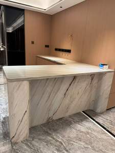 Comptoir de cuisine personnalisé en marbre blanc Palissandro brillant, design italien, îlot en marbre blanc Galaxy - Product Image 5