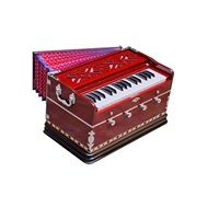 Harmonium en bois fait main avec de belles sculptures idéales pour les sessions spirituelles de musique classique indienne et les chansons de dévotion