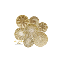 Assiette murale en jonc de mer naturel Vietchoice, faite à la main, motif personnalisé traditionnel, décoration intérieure, salon, mariage