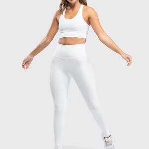 Conjuntos Deportivos de Yoga para Mujer, Diseño Sólido, Transpirable, Spandex, Poliéster, Casual, Holgado, Sublimado, Impresión Personalizada - Product Image 3