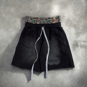 <b>Mens</b> Oversized Cargo <b>Shorts</b> Custom All Over <b>Camo</b> 3D Print Double Layer Elastic Waistband Outdoor Casual Wear - Product Image 1