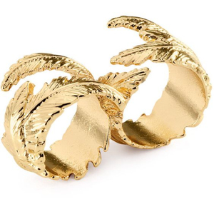 Servilletero dorado de diseño de lujo con forma de hoja, servilletero de Metal, corbata de tejido para todos los eventos, servilletero decorativo para mesa - Product Image 1