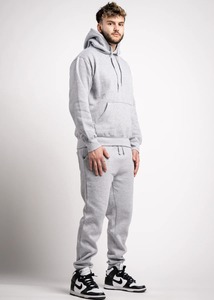 Conjunto Deportivo Informal Gris para Hombre, Sudadera con Capucha y Pantalones Deportivos - Product Image 4