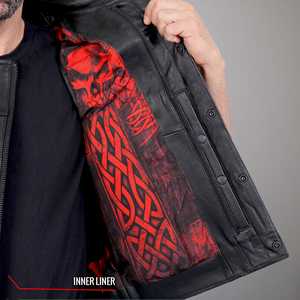 Wholesale <b>Men</b> <b>Leather</b> Biker Vest | Classic Motorcycle Riding <b>Waistcoat</b> | Durable High Quality Rider Vest <b>for</b> Sale - Product Image 3