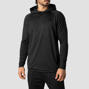 Sudadera con capucha deportiva personalizada para hombre 92% poliéster 8% Spandex tejido reciclado naranja quemado con Capucha ajustable sudaderas - Product Image 4