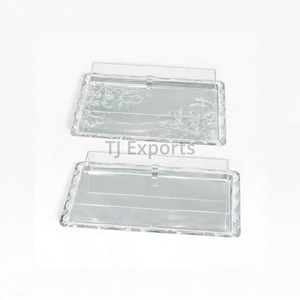 Juego de Soportes para Chocolate de Acrílico con Base Cuadrada y Rectangular con Detalles en Dorado, Ideal para Presentaciones de Eventos de Lujo - Product Image 2