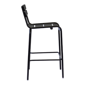 Sgabello da Bar in metallo nero moderno seggiolone per la casa da cucina Bar in pelle sintetica per uso esterno - Product Image 2