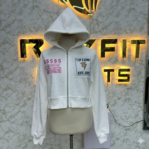 Etiqueta personalizada de alta calidad más demandada Sudadera con capucha con cremallera Pantalla impresa Diamantes de imitación hecho en fábrica precio barato sudaderas con capucha para hombres - Product Image 3