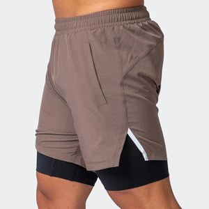 Short de gymnastique Logo personnalisé Polyester Poche Double Couche Short de jogging Running Basketball Gym Activewear Short d'entraînement pour homme - Product Image 4