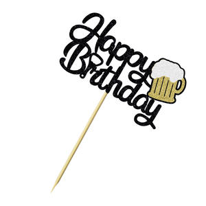 Adorno para Pastel con Temática de Cerveza JUXINDA - Decoración para Fiesta de Cumpleaños con Temática de Cerveza - Product Image 1