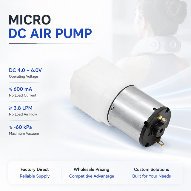 OEM Custom Low Noise DC 5V 12V 24V Mini Vacuum Pump Micro Diaphragm Pumps for Pneumatic Massager Medical Gas Sampling