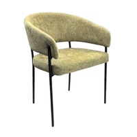 Fauteuil de salle à manger moderne de luxe avec structure métallique pour la maison, le bureau et le bar à domicile