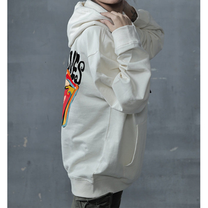 Buena calidad Venta caliente de gran tamaño en blanco Pullover Hoodie Mujeres Grueso Fleece The Stones Impreso Oversized Hoodie Womens - Product Image 3