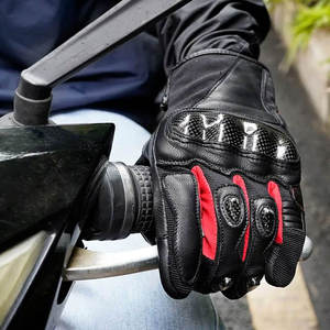 Gants de moto unisexes en cuir pleine fleur de haute qualité, les plus vendus, avec fermeture auto-agrippante, antidérapants et résistants à l'usure - Product Image 5