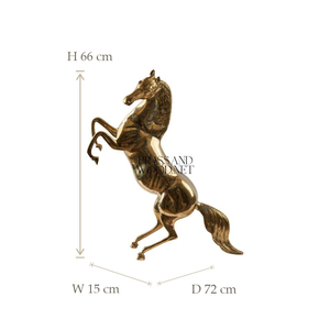 Escultura de caballo de latón antiguo hecha a mano, figurita decorativa, diseño de cría para decoración del hogar de lujo, adorno coleccionable artístico - Product Image 2