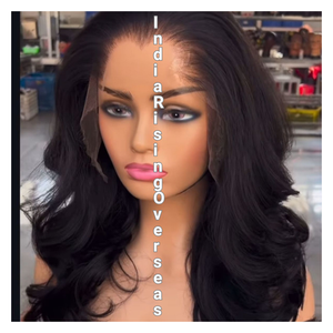 Vague indienne Remy cheveux faisceaux Texture lisse temple brut Double extensions dessinées cheveux humains non transformés finition douce HD dentelle couleur - Product Image 2