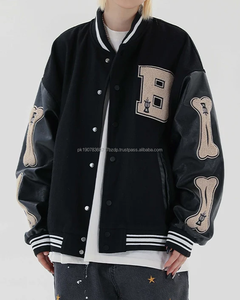 Winter High Street Style <b>Men's</b> Vintage Letterman Baseball Varsity <b>Jacket</b> <b>Lined</b> Breathable Windproof Custom Logo - Product Image 4
