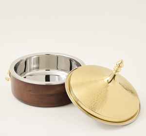 Casserole en bois de haute qualité Look du moyen-orient prix de gros Hotpots pour buffet de fête mariage hôtel casserole serveur de nourriture - Product Image 2