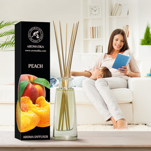 Diffuseur à bâtonnets Aromatika Pêche 100ml avec parfum délicat de velours, fragrance fruitée longue durée pour la pièce - Product Image 6