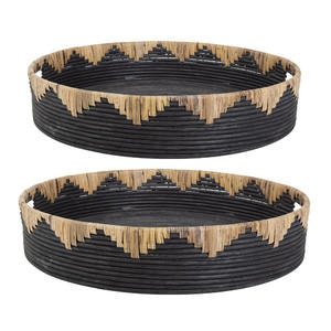 Bandeja de servicio de ratán de catering para fiesta de boda de hotel en casa de lujo con aspecto recién llegado con material de la mejor calidad - Product Image 2