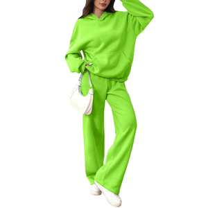 New Style Oversized <b>Women's</b> Tracksuits with Long Loose Drop Shoulder Hoodie with <b>Trouser</b> Casualwear Tracksuits for <b>Women</b> - Product Image 1