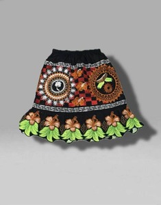 กระโปรงสั้นทรงเอไลน์ปักลายดอกไม้ทันสมัยสำหรับผู้หญิงกระโปรงสั้นเอวยางยืดมีจีบกระโปรงปักลายดอกไม้ - Product Image 1