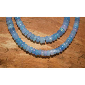 Cuentas Redondas Lisas de Ópalo Azul Tanzanita Natural, Cuentas Sueltas de Cristal Etíope, Ópalo Azul en Forma de Rondela - Product Image 5