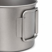 Mug en titane 380 ml avec poignée pliable, léger, de qualité alimentaire CPC, tasse de camping avec couvercle pour la randonnée en plein air