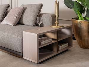 Sofá Seccional Moderno en Forma de L, Tapizado en Tela Gris, con Patas de Madera, Cojines Rellenos de Espuma y Brazos Acolchados para Sala de Estar - Product Image 6
